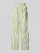 BOSS Orange Wide Leg Hose aus reiner Baumwolle in Hellgruen, Größe 34