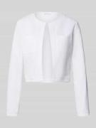 Swing Cropped Jacke mit Brusttaschen in Ecru, Größe 34