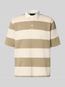 MCNEAL Relaxed Fit Poloshirt im Allover-Look in Beige, Größe L