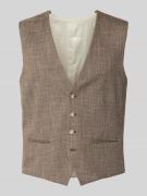 MCNEAL Regular Fit Weste mit Paspeltaschen in Mittelbraun, Größe 44