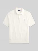 Polo Ralph Lauren Regular Fit Poloshirt aus Strick in Weiss, Größe L