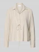 Jake*s Collection Bluse aus Viskose-Mix mit Binde-Detail in Beige, Grö...