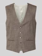 MCNEAL Regular Fit Weste mit Paspeltaschen in Mittelbraun, Größe 44