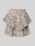 mbyM Minirock mit Volantsaum Modell 'Vildea' in Hellgrau, Größe L