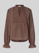 mbyM Bluse mit Häkelspitze Modell 'Tamya' in Mittelbraun, Größe L