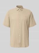 Lerros Relaxed Fit Freizeithemd mit Logo-Stitching und Kentkragen in C...