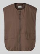 camel active Weste mit Rundhalsausschnitt und Pattentaschen in Dunkelb...