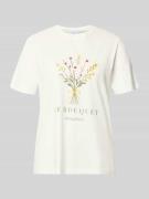 Vila T-Shirt mit Motiv-Print Modell 'SYBIL' in Weiss, Größe L