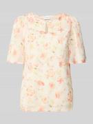 Vila Blusenshirt mit Schlüsselloch-Ausschnitt Modell 'EMMA' in Rosa, G...