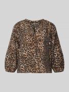 Zero Bluse aus Viskose-Mix mit Serafino-Ausschnitt in Beige, Größe 34