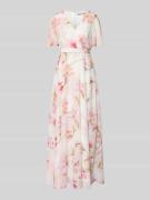 Christian Berg Cocktail Maxikleid im Allover-Look mit Taillenband in E...