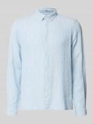 REVIEW Regular Fit Freizeithemd aus Leinen-Viskose-Mix in Hellblau, Gr...