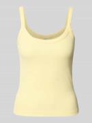 Pieces Slim Fit Tank Top aus Bio-Baumwoll-Mix Modell 'MAY' in Hellgelb...