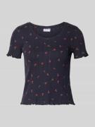 Jake*s Casual Pyjama-Oberteil mit Muschelsaum in Marine, Größe L