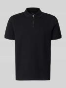 MCNEAL Regular Fit Poloshirt mit Strukturmuster in Black, Größe L