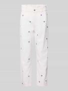 Jake*s Casual Paperbag Jeans mit Eingrifftaschen in Beige, Größe 34