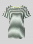 FREE/QUENT T-Shirt mit Motiv-Stitching und Rundhalsausschnitt in Dunke...