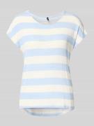 Vero Moda Boxy Fit T-Shirt aus Viskose-Mix Modell 'WIDE STRIPE' in Hel...