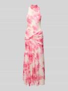 Bardot Cocktailkleid im Allover-Look mit Knotendetail in Pink, Größe L