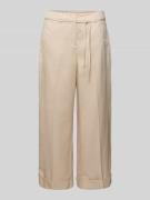 OPUS Wide Leg Pants mit Bindegürtel Modell 'Meeri bloom' in Beige, Grö...