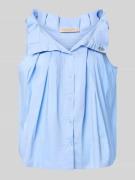 Rinascimento Bluse mit Umlegekragen und Rüschen in Hellblau, Größe L