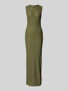 Vila Maxikleid mit Rundhalsausschnitt Modell 'FALL' in Khaki, Größe L