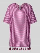 VENICE BEACH Tunika mit V-Ausschnitt und Bommeln in Bordeaux, Größe 38