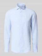 Profuomo Regular Fit Leinenhemd mit Kentkragen in Hellblau, Größe 38