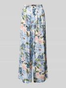 Oui Palazzo Hose mit Viskose-Mix mit Biesen in Hellblau Melange, Größe...