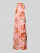 Adrianna Papell Abendkleid mit drapiertem Kragen in Pink, Größe 38