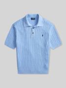 Polo Ralph Lauren Regular Fit Poloshirt aus Strick in Bleu, Größe L