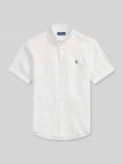 Polo Ralph Lauren Regular Fit Leinenhemd mit Button-Down-Kragen in Wei...
