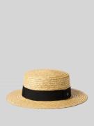 Loevenich Strohhut mit Hutband Modell 'Boater' in Beige, Größe 1