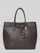 Abro Shopper mit Logo-Applikation Modell 'Rooftop' in Dunkelbraun, Grö...