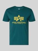 Alpha Industries T-Shirt mit Logo und Rundhalsausschnitt in Petrol, Gr...