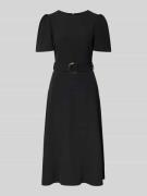 Rinascimento Cocktailkleid mit Gürtel und Rundhalsausschnitt in Black,...