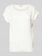 More & More T-Shirt mit U-Boot-Ausschnitt in Offwhite, Größe 40