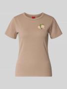 HUGO Regular Fit T-Shirt aus Baumwoll-Mix Modell 'DELORIS_4' in Beige,...