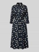 s.Oliver BLACK LABEL Regular Fit Blusenkleid aus Baumwoll-Mix in Marin...