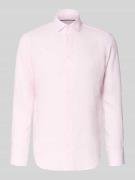 Christian Berg Men Regular Fit Leinenhemd mit Kentkragen in Hellrosa, ...