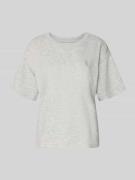 REVIEW Kurzärmeliges Sweatshirt mit Stickerei in Hellgrau Melange, Grö...