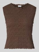 Jake*s Collection Top mit Strukturmuster und Rundhalsausschnitt in Dun...