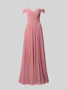 Mascara Maxikleid im Off-Shoulder-Look mit Gehschlitz in Altrosa, Größ...