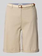 Christian Berg Woman Chino-Bermudas mit Gürtel in Sand, Größe 34