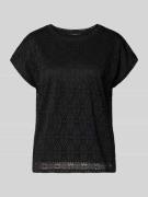 Vero Moda Regular Fit T-Shirt in Ajour-Strickoptik Modell 'MAYA' in Bl...