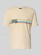 PAUL SMITH Regular Fit T-Shirt mit Leinen-Anteil in Offwhite, Größe L