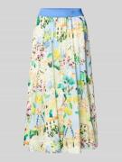 Milano Italy Midirock im Allover-Look mit elastischem Bund in Hellblau...
