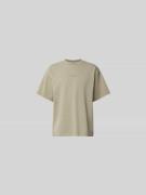 WON HUNDRED Relaxed Fit T-Shirt mit Logo-Stitching in Khaki, Größe L