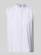 Emily Van den Bergh Blusentop aus Baumwolle mit Stehkragen in Hellblau...