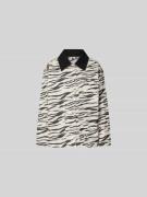 Lala Berlin Jeansjacke mit Allover-Animal-Print in Weiss, Größe L